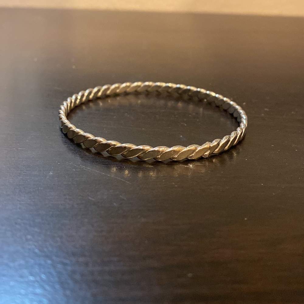 Vintage silver-toned twist bangle bracelet
